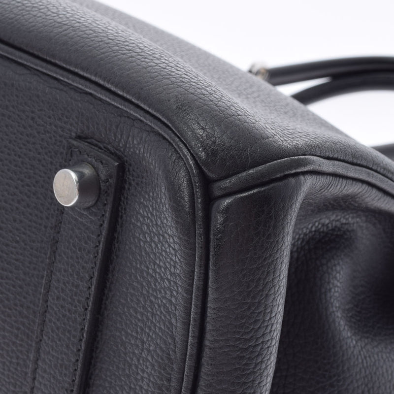 HERMES エルメス バーキン 35 黒 パラジウム金具 □L刻印(2008年頃) ユニセックス ヴァッシュリエージュ ハンドバッグ ABランク 中古 銀蔵