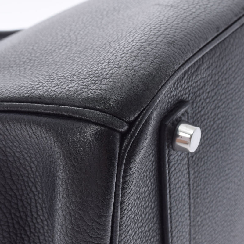 HERMES エルメス バーキン 35 黒 パラジウム金具 □L刻印(2008年頃) ユニセックス ヴァッシュリエージュ ハンドバッグ ABランク 中古 銀蔵
