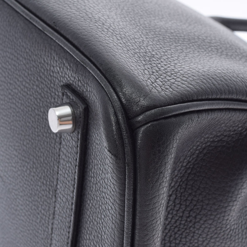 HERMES エルメス バーキン 35 黒 パラジウム金具 □L刻印(2008年頃) ユニセックス ヴァッシュリエージュ ハンドバッグ ABランク 中古 銀蔵