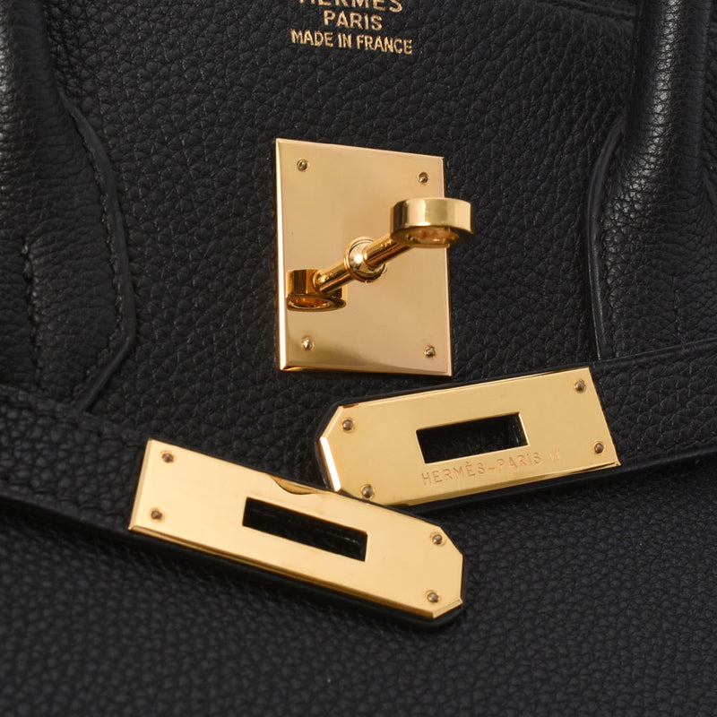 HERMES エルメス バーキン 35 黒 ゴールド金具 □F刻印(2002年頃) ユニセックス トゴ ハンドバッグ Aランク 中古 銀蔵