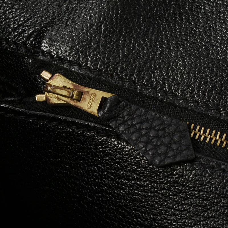 HERMES エルメス バーキン 35 黒 ゴールド金具 □F刻印(2002年頃) ユニセックス トゴ ハンドバッグ Aランク 中古 銀蔵