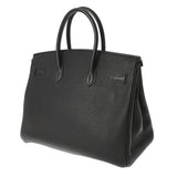 HERMES エルメス バーキン 35 黒 ゴールド金具 □F刻印(2002年頃) ユニセックス トゴ ハンドバッグ Aランク 中古 銀蔵