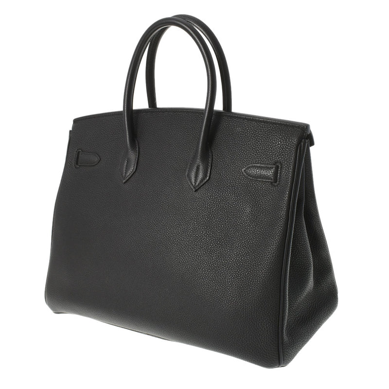 HERMES エルメス バーキン 35 黒 ゴールド金具 □F刻印(2002年頃) ユニセックス トゴ ハンドバッグ Aランク 中古 銀蔵