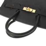 HERMES エルメス バーキン 35 黒 ゴールド金具 □F刻印(2002年頃) ユニセックス トゴ ハンドバッグ Aランク 中古 銀蔵