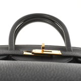 HERMES エルメス バーキン 35 黒 ゴールド金具 □F刻印(2002年頃) ユニセックス トゴ ハンドバッグ Aランク 中古 銀蔵