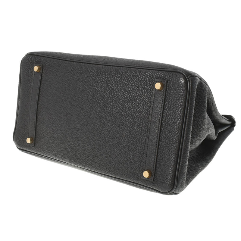 HERMES エルメス バーキン 35 黒 ゴールド金具 □F刻印(2002年頃) ユニセックス トゴ ハンドバッグ Aランク 中古 銀蔵