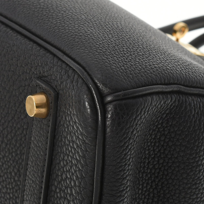 HERMES エルメス バーキン 35 黒 ゴールド金具 □F刻印(2002年頃) ユニセックス トゴ ハンドバッグ Aランク 中古 銀蔵