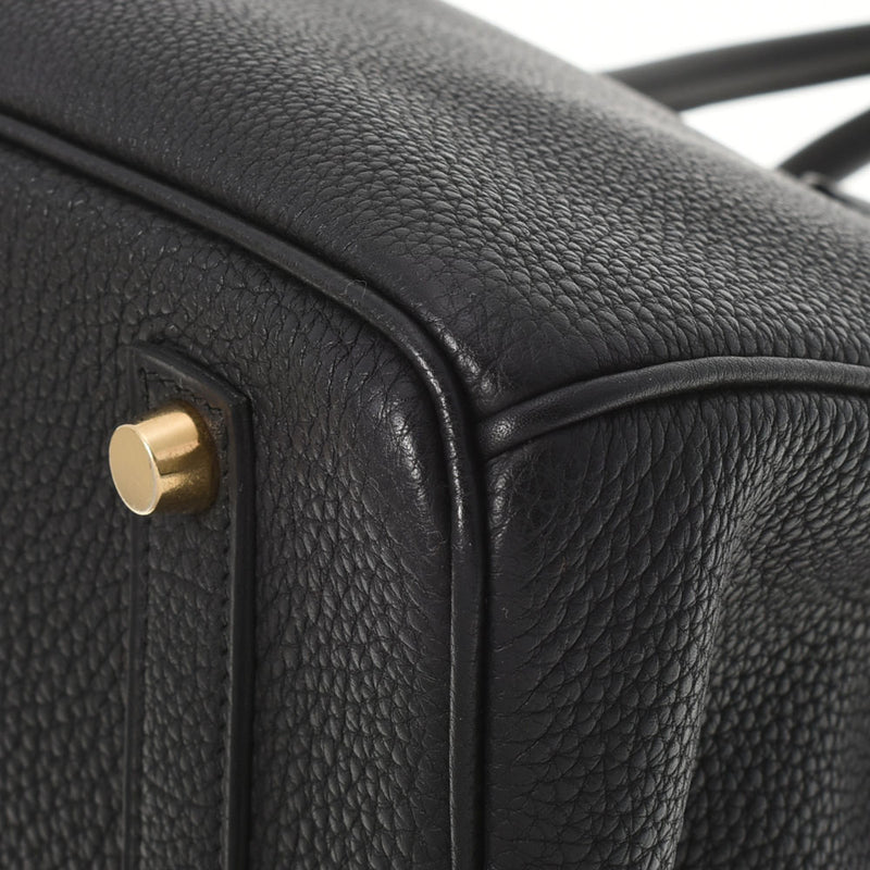HERMES エルメス バーキン 35 黒 ゴールド金具 □F刻印(2002年頃) ユニセックス トゴ ハンドバッグ Aランク 中古 銀蔵