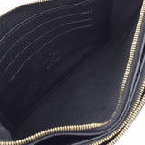路易威顿路易·维顿（Louis Vuitton）路易·威登（Louis Vuitton）会标助剂pochette双ZIP黑色M68568女士皮革肩袋，等级使用Ginzo