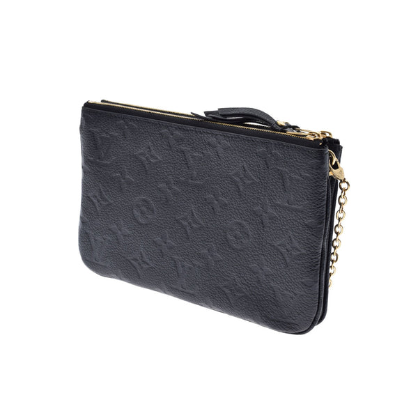 LOUIS VUITTON Louis Vuitton Monogram Amplant Pochette Double Zip Black M68568 Ladies Leather Shoulder Bag A Rank used Ginzo