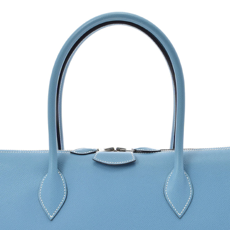 HERMES エルメス パリボンベイ40 ブルージーン シルバー金具 □J刻印(2006年頃) レディース ヴォーエプソン ハンドバッグ Bランク 中古 銀蔵