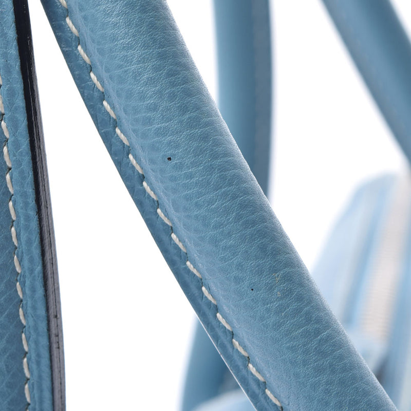 HERMES エルメス パリボンベイ40 ブルージーン シルバー金具 □J刻印(2006年頃) レディース ヴォーエプソン ハンドバッグ Bランク 中古 銀蔵