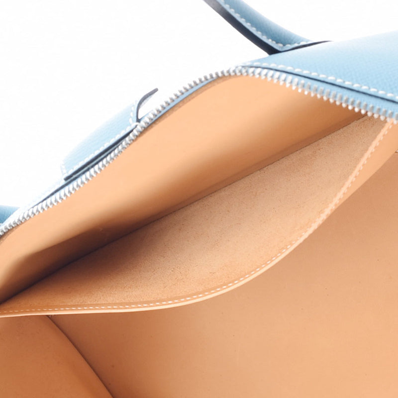 HERMES エルメス パリボンベイ40 ブルージーン シルバー金具 □J刻印(2006年頃) レディース ヴォーエプソン ハンドバッグ Bランク 中古 銀蔵