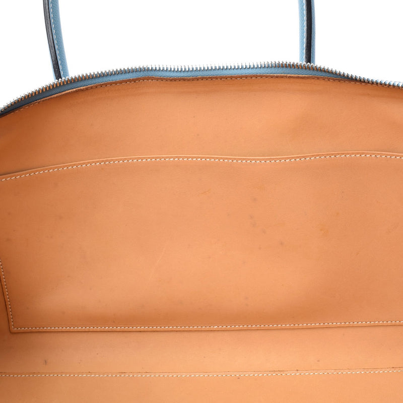 HERMES エルメス パリボンベイ40 ブルージーン シルバー金具 □J刻印(2006年頃) レディース ヴォーエプソン ハンドバッグ Bランク 中古 銀蔵