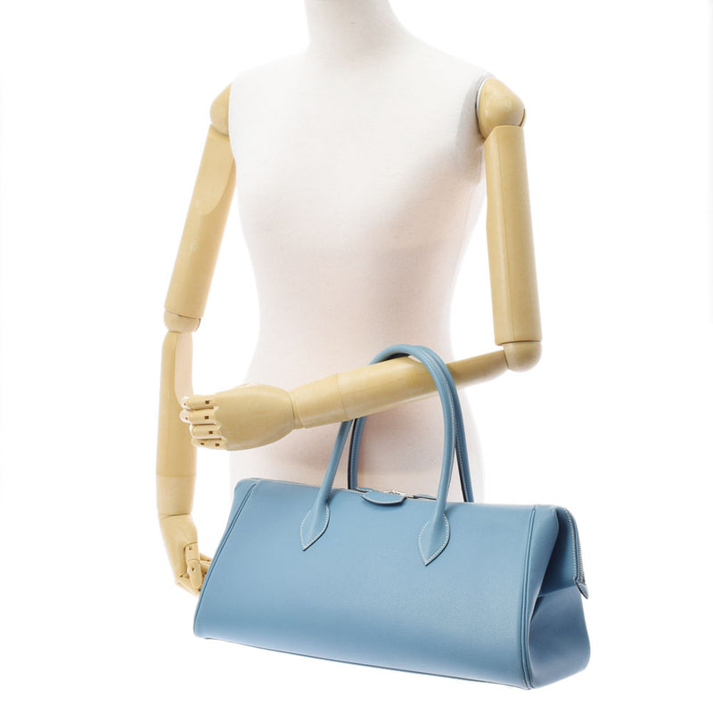 HERMES エルメス パリボンベイ40 ブルージーン シルバー金具 □J刻印(2006年頃) レディース ヴォーエプソン ハンドバッグ Bランク 中古 銀蔵