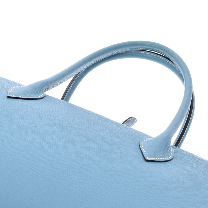 HERMES エルメス パリボンベイ40 ブルージーン シルバー金具 □J刻印(2006年頃) レディース ヴォーエプソン ハンドバッグ Bランク 中古 銀蔵