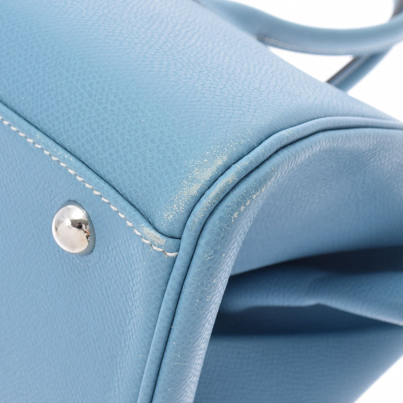 HERMES エルメス パリボンベイ40 ブルージーン シルバー金具 □J刻印(2006年頃) レディース ヴォーエプソン ハンドバッグ Bランク 中古 銀蔵
