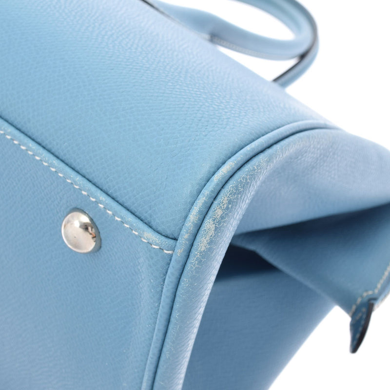 HERMES エルメス パリボンベイ40 ブルージーン シルバー金具 □J刻印(2006年頃) レディース ヴォーエプソン ハンドバッグ Bランク 中古 銀蔵