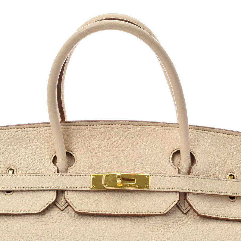 HERMES エルメス バーキン 40 ベージュ ゴールド金具 □E刻印(2001年頃) ユニセックス トリヨンクレマンス ハンドバッグ ABランク 中古 銀蔵