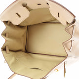 HERMES エルメス バーキン 40 ベージュ ゴールド金具 □E刻印(2001年頃) ユニセックス トリヨンクレマンス ハンドバッグ ABランク 中古 銀蔵