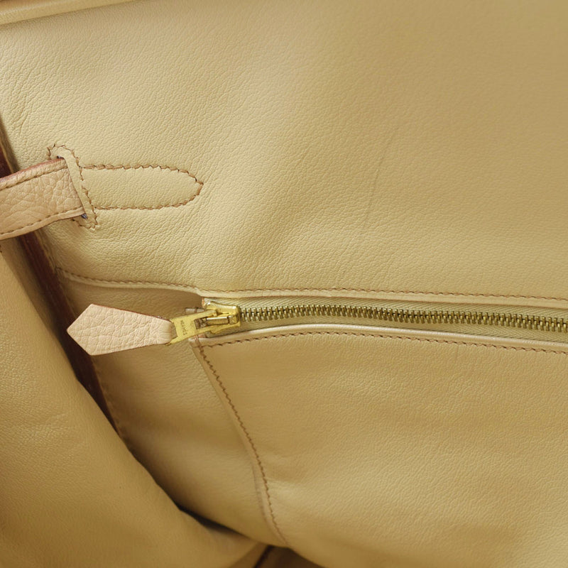HERMES エルメス バーキン 40 ベージュ ゴールド金具 □E刻印(2001年頃) ユニセックス トリヨンクレマンス ハンドバッグ ABランク 中古 銀蔵