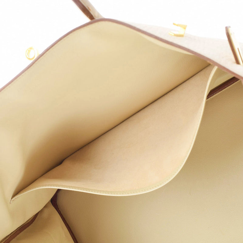 HERMES エルメス バーキン 40 ベージュ ゴールド金具 □E刻印(2001年頃) ユニセックス トリヨンクレマンス ハンドバッグ ABランク 中古 銀蔵