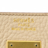 HERMES エルメス バーキン 40 ベージュ ゴールド金具 □E刻印(2001年頃) ユニセックス トリヨンクレマンス ハンドバッグ ABランク 中古 銀蔵