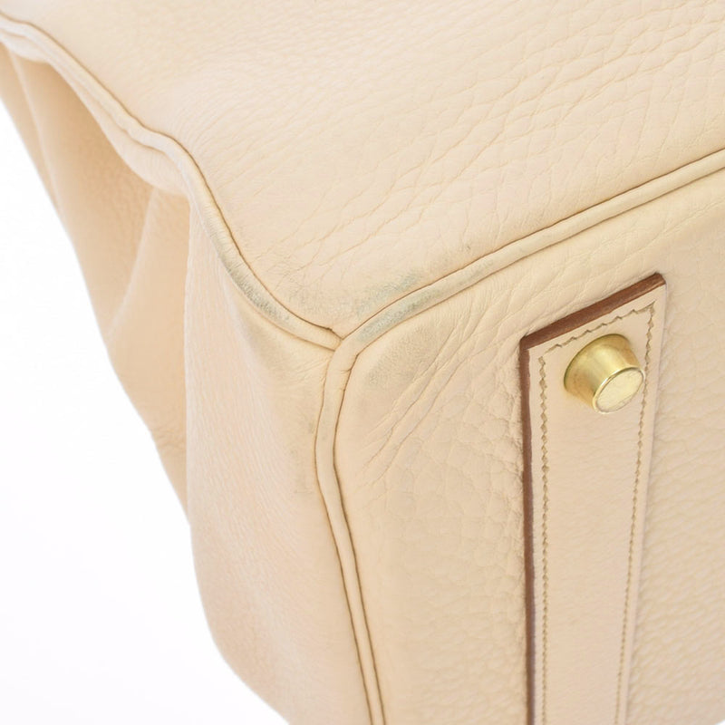 HERMES エルメス バーキン 40 ベージュ ゴールド金具 □E刻印(2001年頃) ユニセックス トリヨンクレマンス ハンドバッグ ABランク 中古 銀蔵