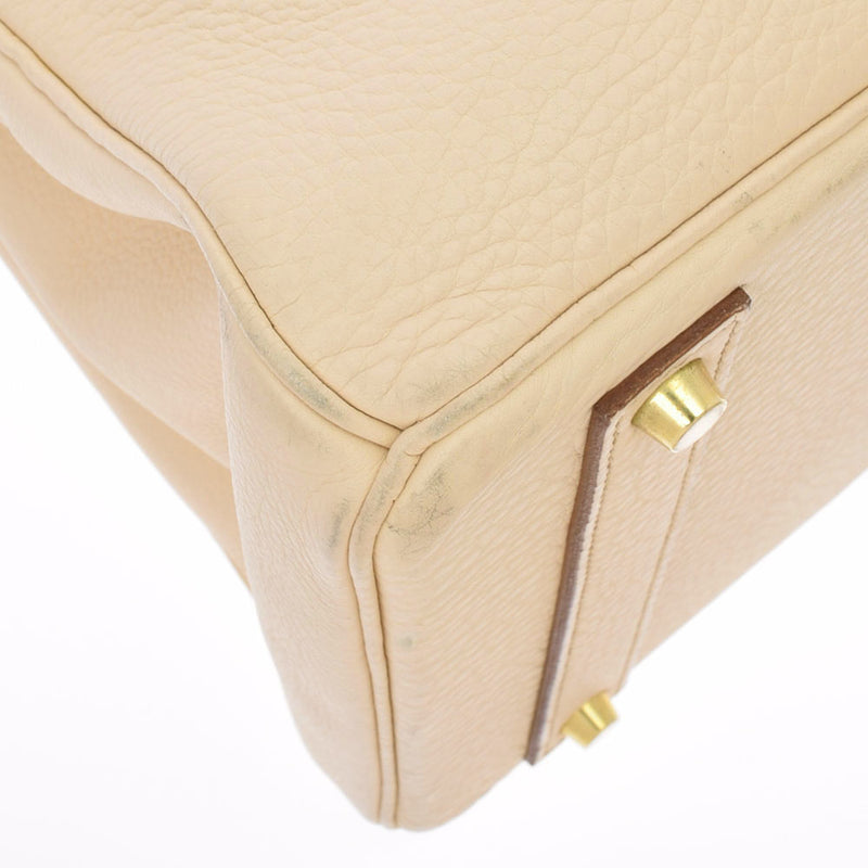 HERMES エルメス バーキン 40 ベージュ ゴールド金具 □E刻印(2001年頃) ユニセックス トリヨンクレマンス ハンドバッグ ABランク 中古 銀蔵