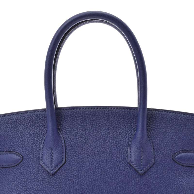 HERMES エルメス バーキン 30  ブルーアンクル パラジウム金具 C刻印(2018年頃) レディース トゴ ハンドバッグ Aランク 中古 銀蔵