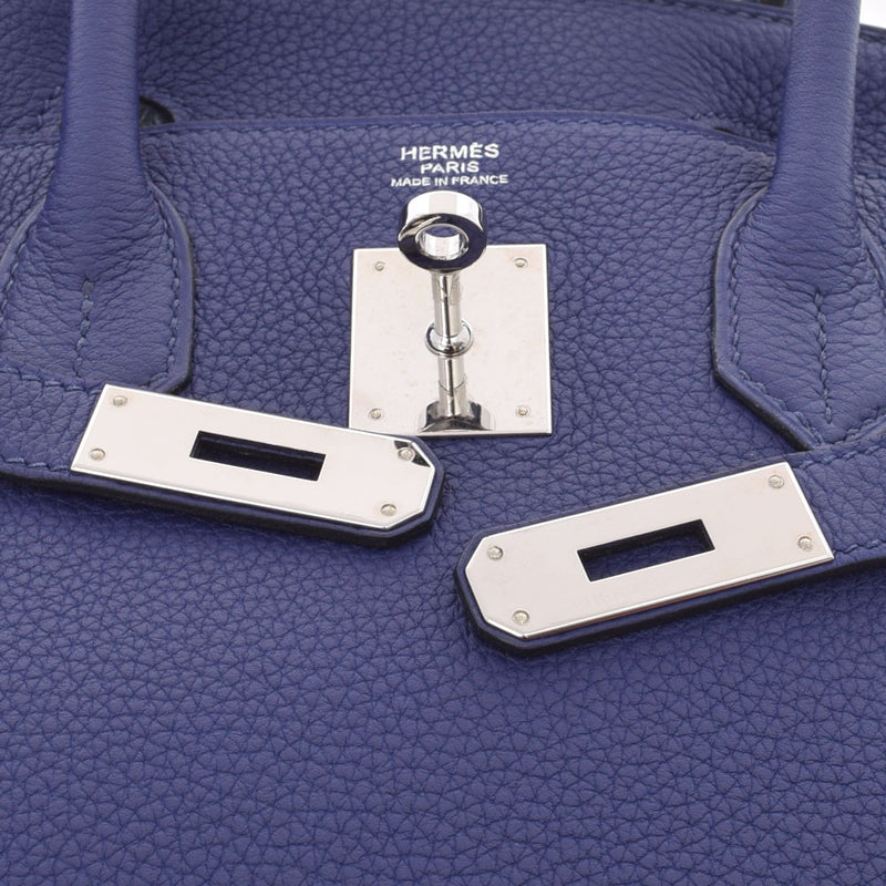 HERMES エルメス バーキン 30  ブルーアンクル パラジウム金具 C刻印(2018年頃) レディース トゴ ハンドバッグ Aランク 中古 銀蔵