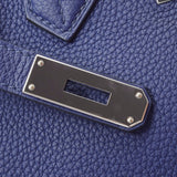 HERMES エルメス バーキン 30  ブルーアンクル パラジウム金具 C刻印(2018年頃) レディース トゴ ハンドバッグ Aランク 中古 銀蔵