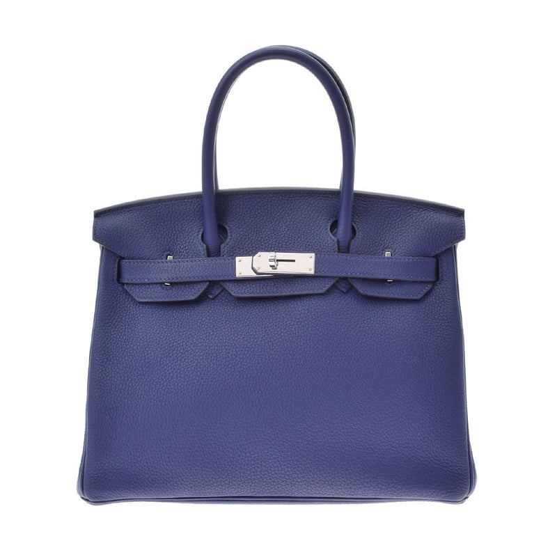 HERMES エルメス バーキン 30  ブルーアンクル パラジウム金具 C刻印(2018年頃) レディース トゴ ハンドバッグ Aランク 中古 銀蔵