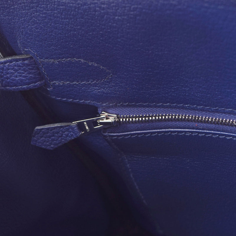 HERMES エルメス バーキン 30  ブルーアンクル パラジウム金具 C刻印(2018年頃) レディース トゴ ハンドバッグ Aランク 中古 銀蔵