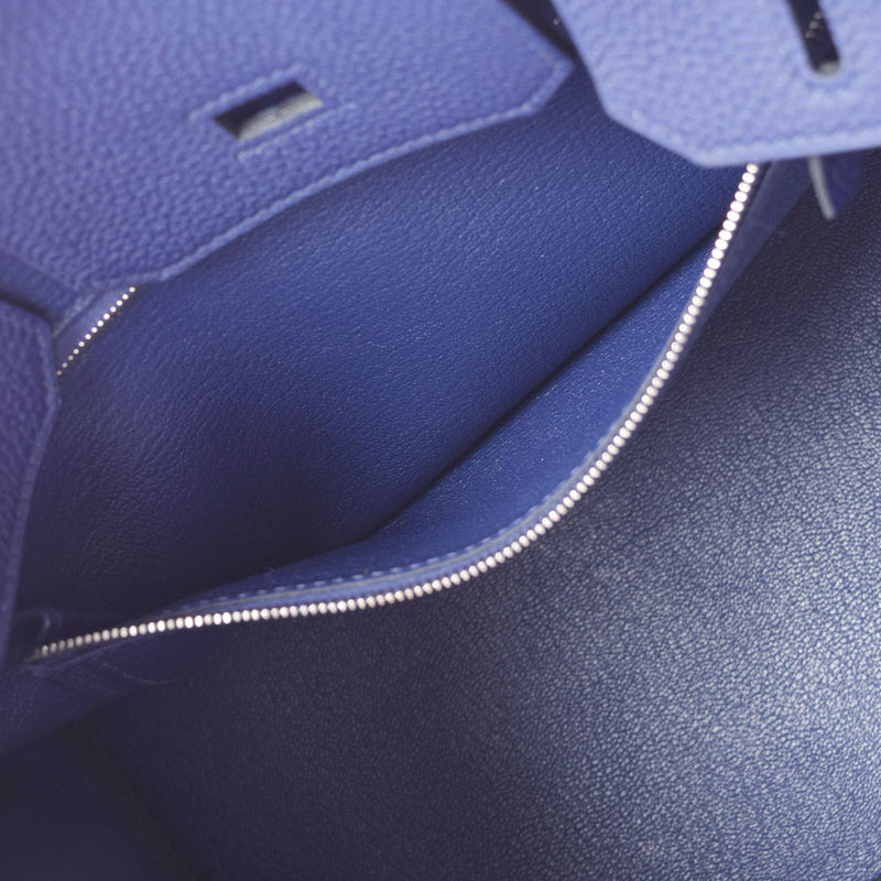 HERMES エルメス バーキン 30  ブルーアンクル パラジウム金具 C刻印(2018年頃) レディース トゴ ハンドバッグ Aランク 中古 銀蔵