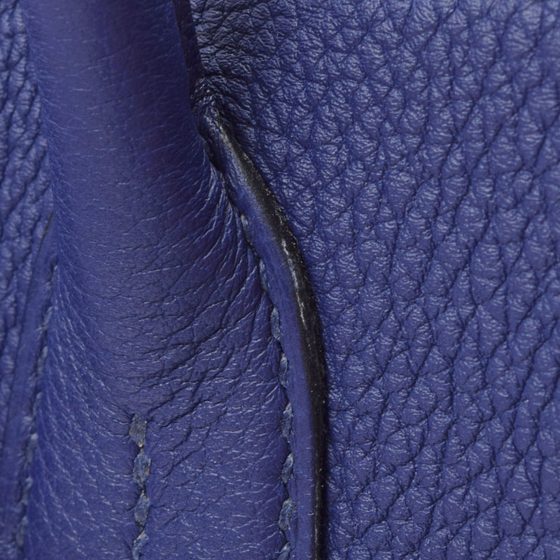 HERMES エルメス バーキン 30  ブルーアンクル パラジウム金具 C刻印(2018年頃) レディース トゴ ハンドバッグ Aランク 中古 銀蔵