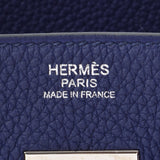 HERMES エルメス バーキン 30  ブルーアンクル パラジウム金具 C刻印(2018年頃) レディース トゴ ハンドバッグ Aランク 中古 銀蔵