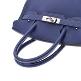 HERMES Hermes Birkin 30 Blue Ankle Paladium Bracket C engraved (around 2018) Ladies Togo Handbag A Rank used Ginzo