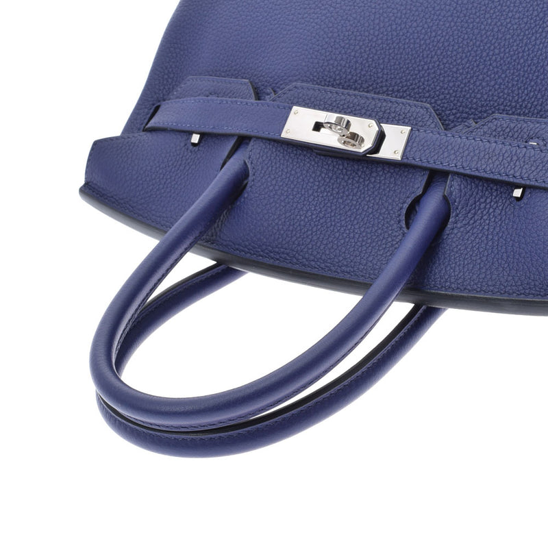 HERMES エルメス バーキン 30  ブルーアンクル パラジウム金具 C刻印(2018年頃) レディース トゴ ハンドバッグ Aランク 中古 銀蔵