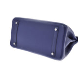 HERMES エルメス バーキン 30  ブルーアンクル パラジウム金具 C刻印(2018年頃) レディース トゴ ハンドバッグ Aランク 中古 銀蔵