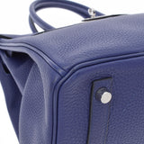 HERMES エルメス バーキン 30  ブルーアンクル パラジウム金具 C刻印(2018年頃) レディース トゴ ハンドバッグ Aランク 中古 銀蔵