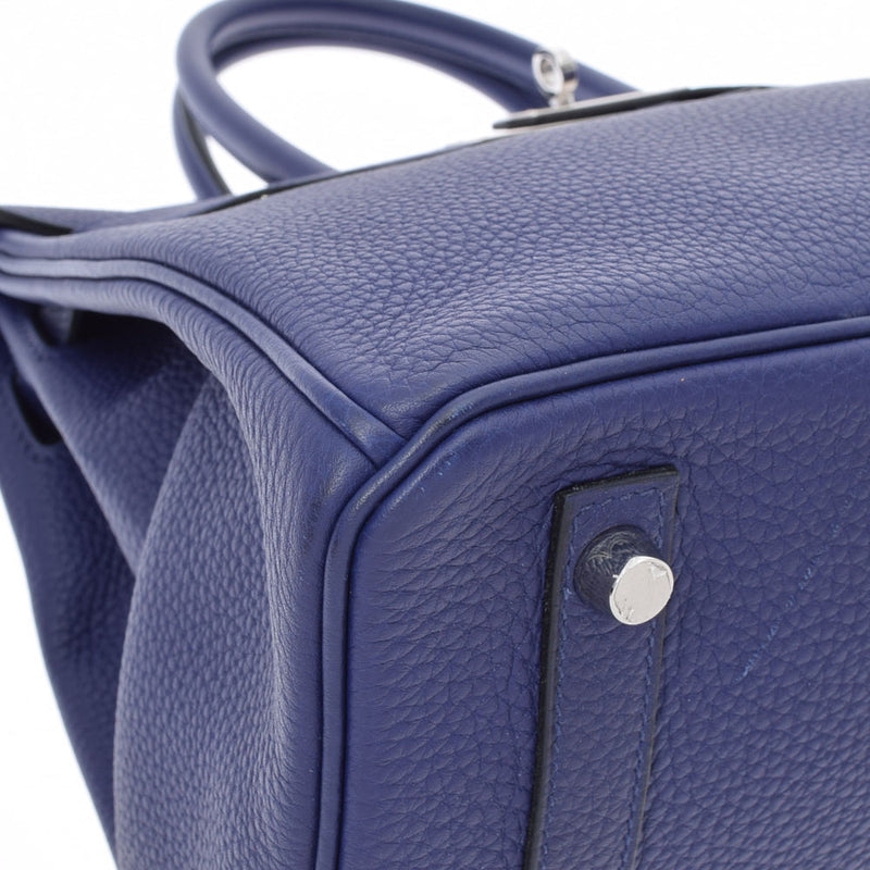 HERMES エルメス バーキン 30  ブルーアンクル パラジウム金具 C刻印(2018年頃) レディース トゴ ハンドバッグ Aランク 中古 銀蔵