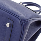 HERMES エルメス バーキン 30  ブルーアンクル パラジウム金具 C刻印(2018年頃) レディース トゴ ハンドバッグ Aランク 中古 銀蔵
