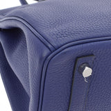 HERMES エルメス バーキン 30  ブルーアンクル パラジウム金具 C刻印(2018年頃) レディース トゴ ハンドバッグ Aランク 中古 銀蔵