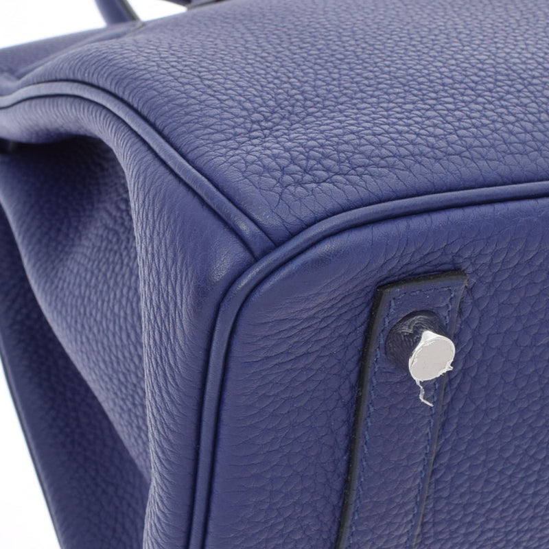 HERMES エルメス バーキン 30  ブルーアンクル パラジウム金具 C刻印(2018年頃) レディース トゴ ハンドバッグ Aランク 中古 銀蔵