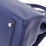 HERMES エルメス バーキン 30  ブルーアンクル パラジウム金具 C刻印(2018年頃) レディース トゴ ハンドバッグ Aランク 中古 銀蔵