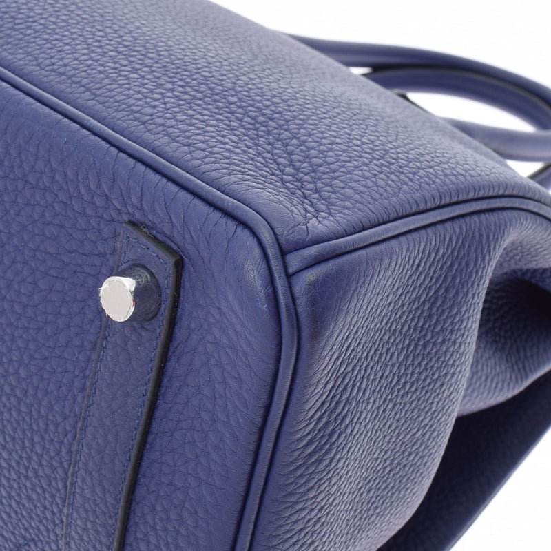 HERMES エルメス バーキン 30  ブルーアンクル パラジウム金具 C刻印(2018年頃) レディース トゴ ハンドバッグ Aランク 中古 銀蔵