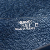 爱马仕爱马仕（Hermes Hermes）熊法国蓝色银色支架□我雕刻（2005年左右）男女jalligator长钱包B等级使用Ginzo