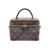 LOUIS VUITTON ルイヴィトン モノグラム リバース ヴァニティ NV PM 2WAY ブラウン/キャメル系/黒 M45165 レディース モノグラムキャンバス ハンドバッグ Aランク 中古 銀蔵