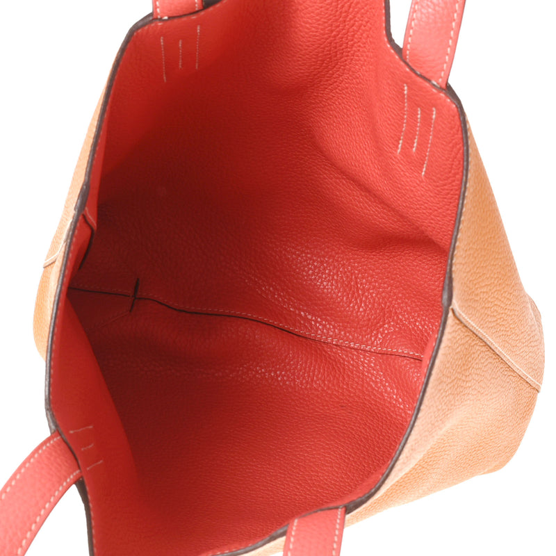HERMES エルメス ドゥブルセンス 28 リバーシブルトート アプリコット/ブーゲンビリア D刻印(2019年頃) ユニセックス トリヨンクレマンス ハンドバッグ ABランク 中古 銀蔵